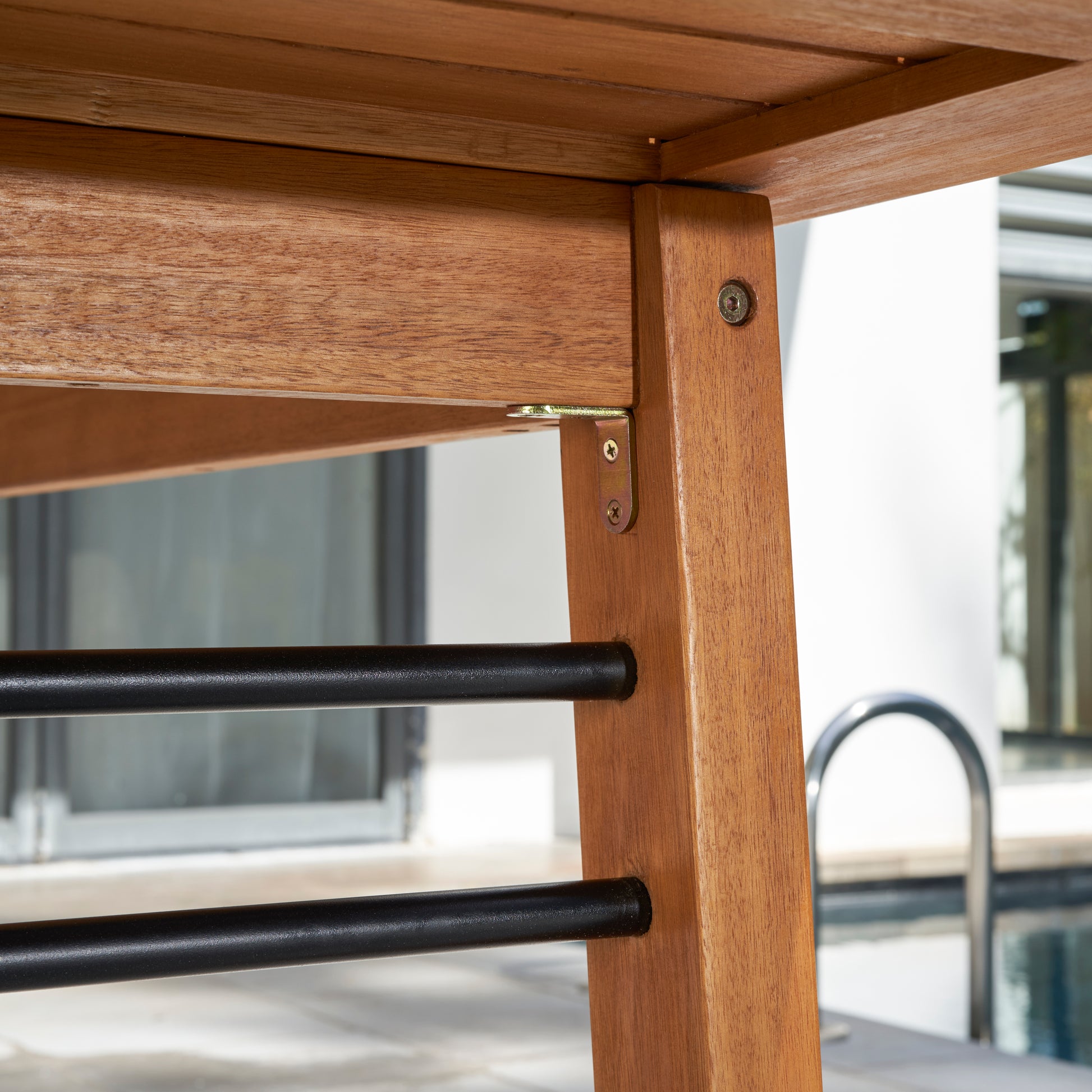 Gloucester Contemporary Patio Wood Dining Table Teak Solid Wood