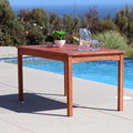 Malibu Outdoor Rectangular Patio Dining Table Teak Solid Wood