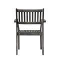 Renaissance Outdoor Patio Hand Scraped Wood Stacking Armchair Set Of 2 Teak Solid Wood