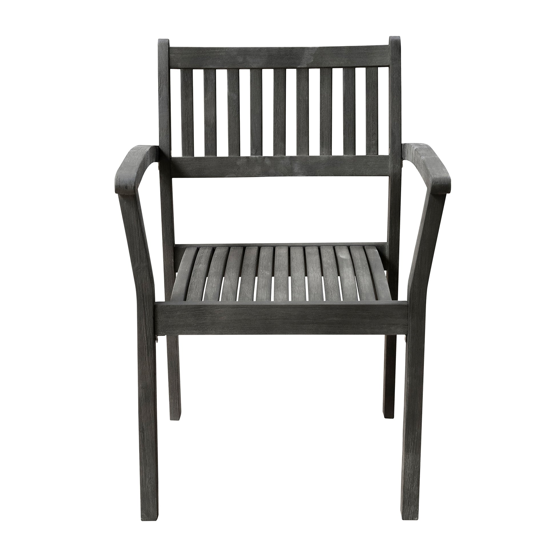 Renaissance Outdoor Patio Hand Scraped Wood Stacking Armchair Set Of 2 Teak Solid Wood