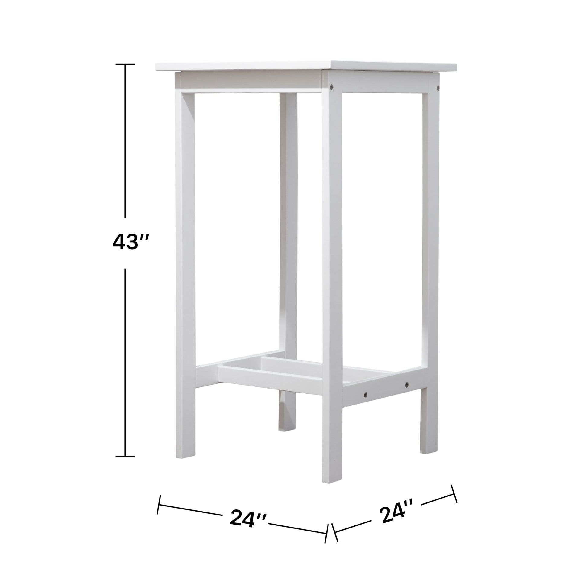 Bradley Outdoor Bar Table In White Teak Solid Wood