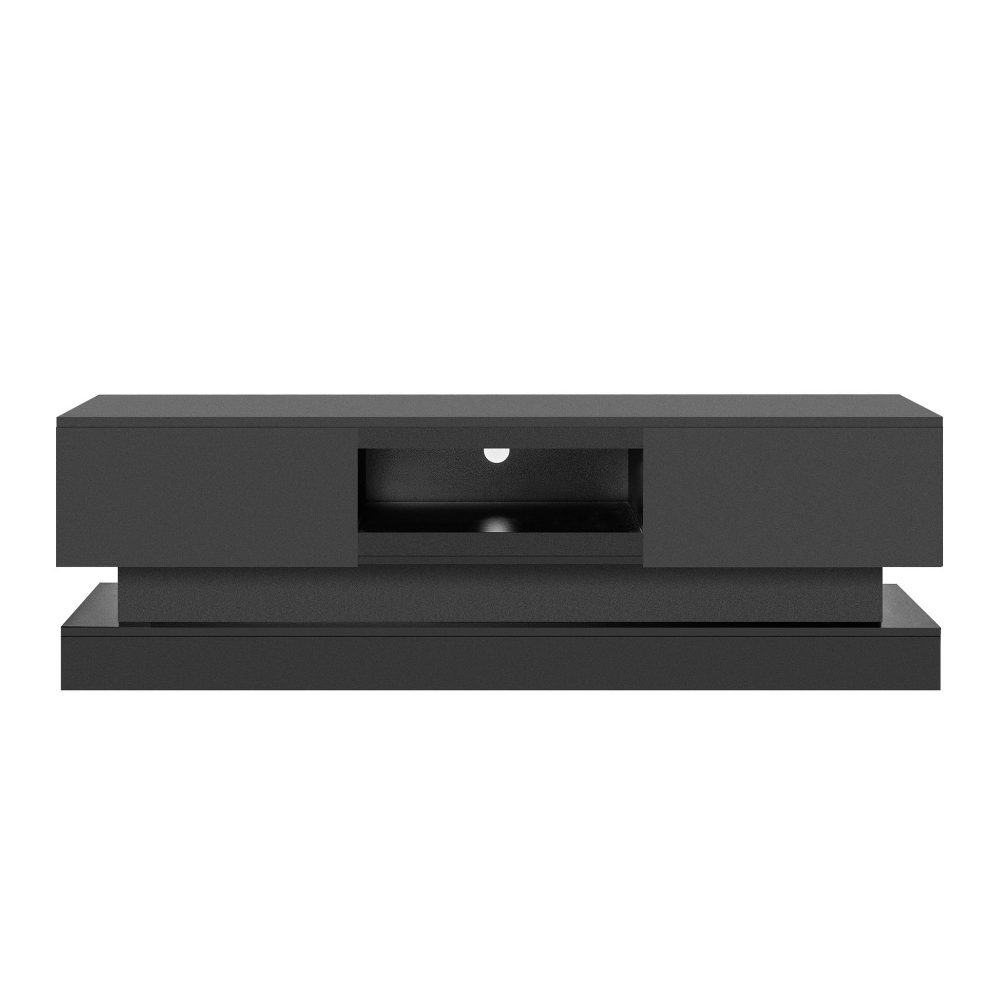 63Inch Black Morden Tv Stand With Led Lights,High Glossy Front Tv Cabinet,Can Be Assembled In Lounge Room, Living Room Or Bedroom,Color:Black Black Primary Living Space 60 Inches 60 69 Inches Classic 65 Inches Foam Particle Board