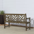 Renaissance Outdoor Patio 5 Foot Hand Scraped Wood Garden Bench Teak Solid Wood