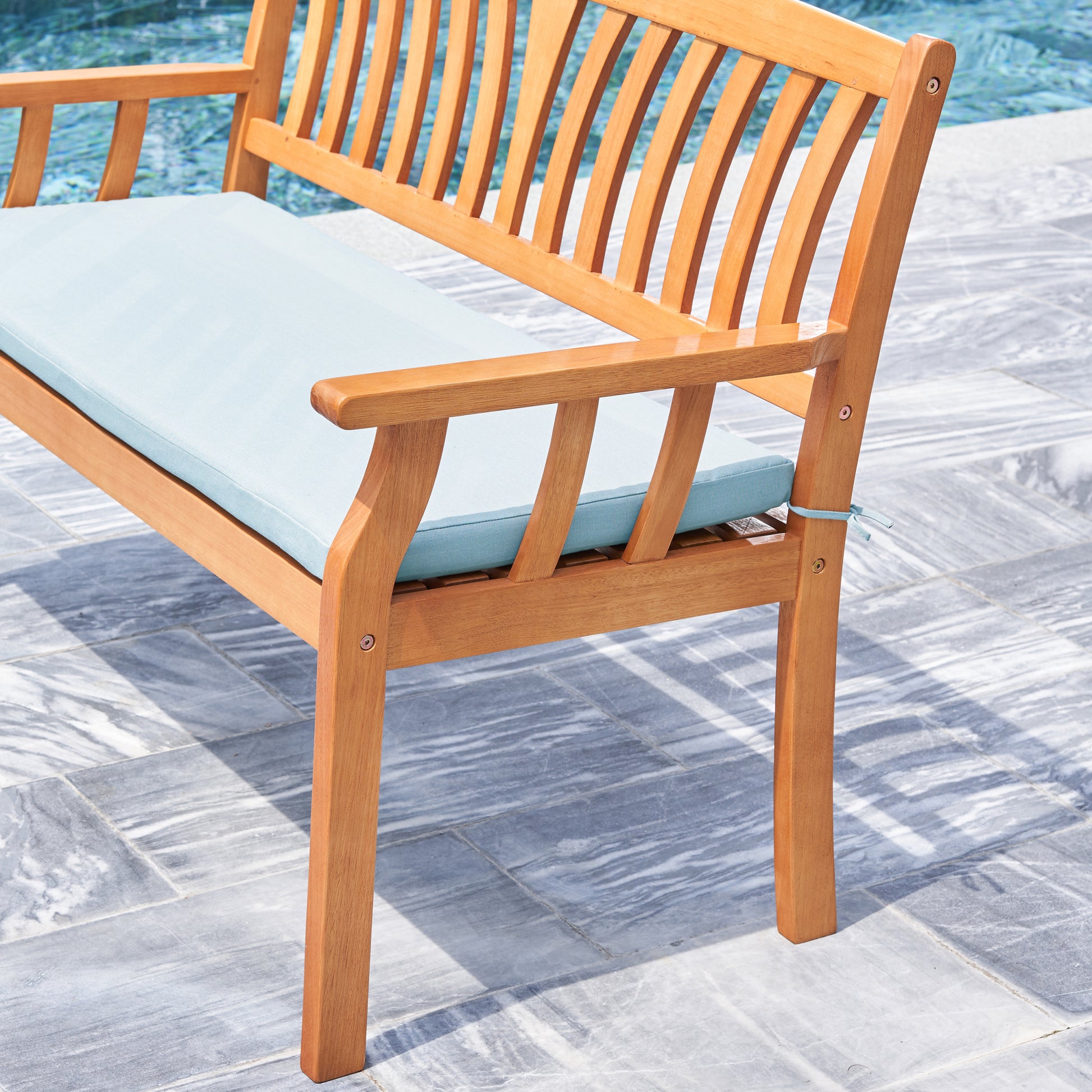 Kapalua Honey Nautical Eucalyptus Wooden Outdoor Garden Bench Teak Solid Wood