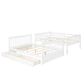 Full Over Full Bunk Bed With Ladders And Two Storage Drawers White Old Sku:Lt000365Aak White Solid Wood