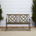 Renaissance Outdoor Patio 4 Foot Hand Scraped Wood Garden Bench Teak Solid Wood