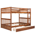 Full Over Full Bunk Bed With Ladders And Two Storage Drawers Walnut Old Sku:Lt000365Aad Walnut Solid Wood