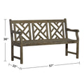 Renaissance Outdoor Patio 5 Foot Hand Scraped Wood Garden Bench Teak Solid Wood