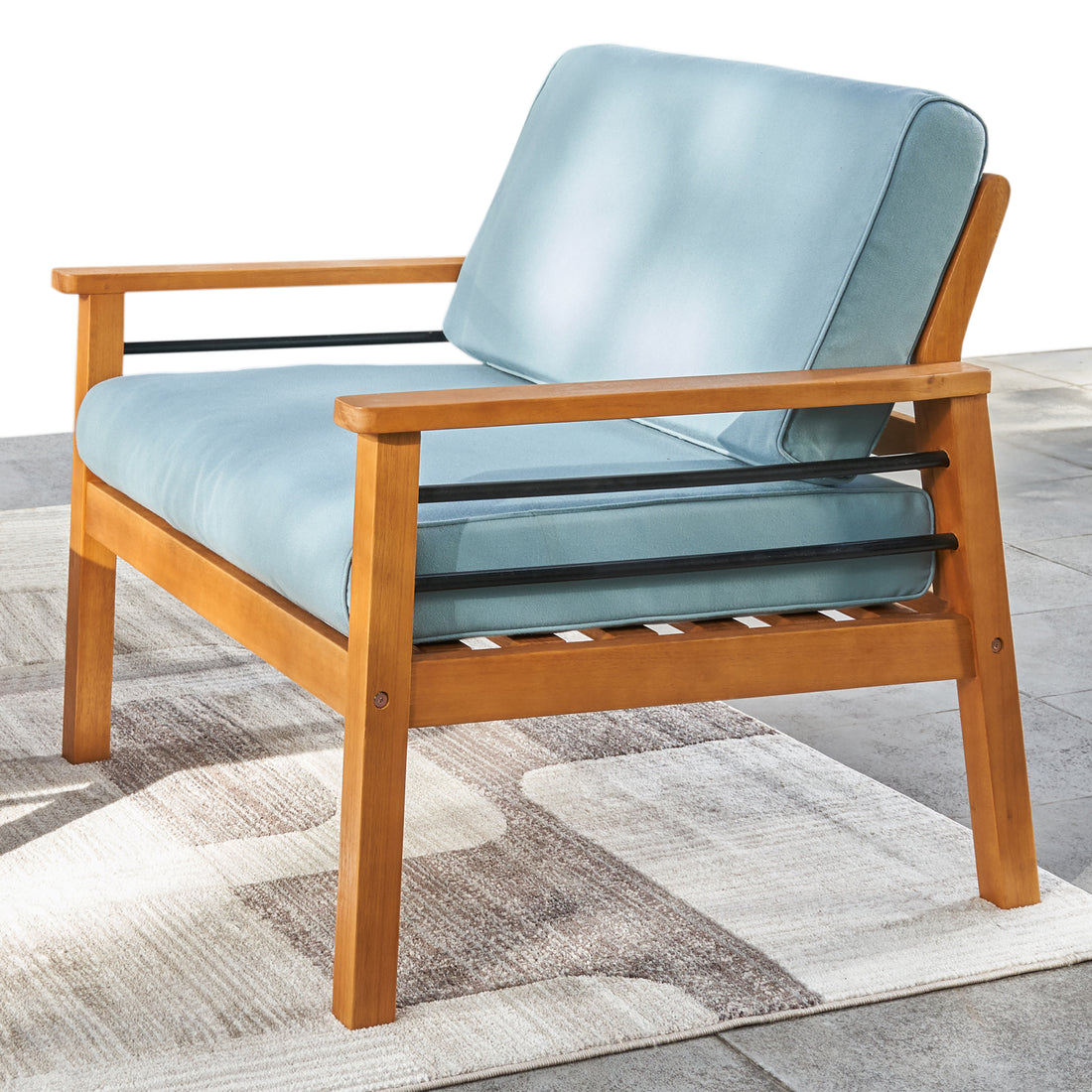 Gloucester Contemporary Patio Wood Sofa Club Chair Teak Solid Wood