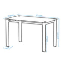 5 Pieces Dining Table Set For 4,Kitchen Room Tempered Glass Dining Table ,4 Faux Leather Chairs ,Black Black Leather