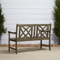 Renaissance Outdoor Patio 4 Foot Hand Scraped Wood Garden Bench Teak Solid Wood