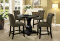 Dining Room Furniture Rustic Style Set Of 2 Counter Height Chairs Grey Chenille Fabric Upholstered Tufted Kitchen Breakfast Grey Dining Room Modern,Transitional Dining Chairs Rubberwood Tufted Back Solid Wood