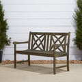 Renaissance Outdoor Patio 4 Foot Hand Scraped Wood Garden Bench Teak Solid Wood