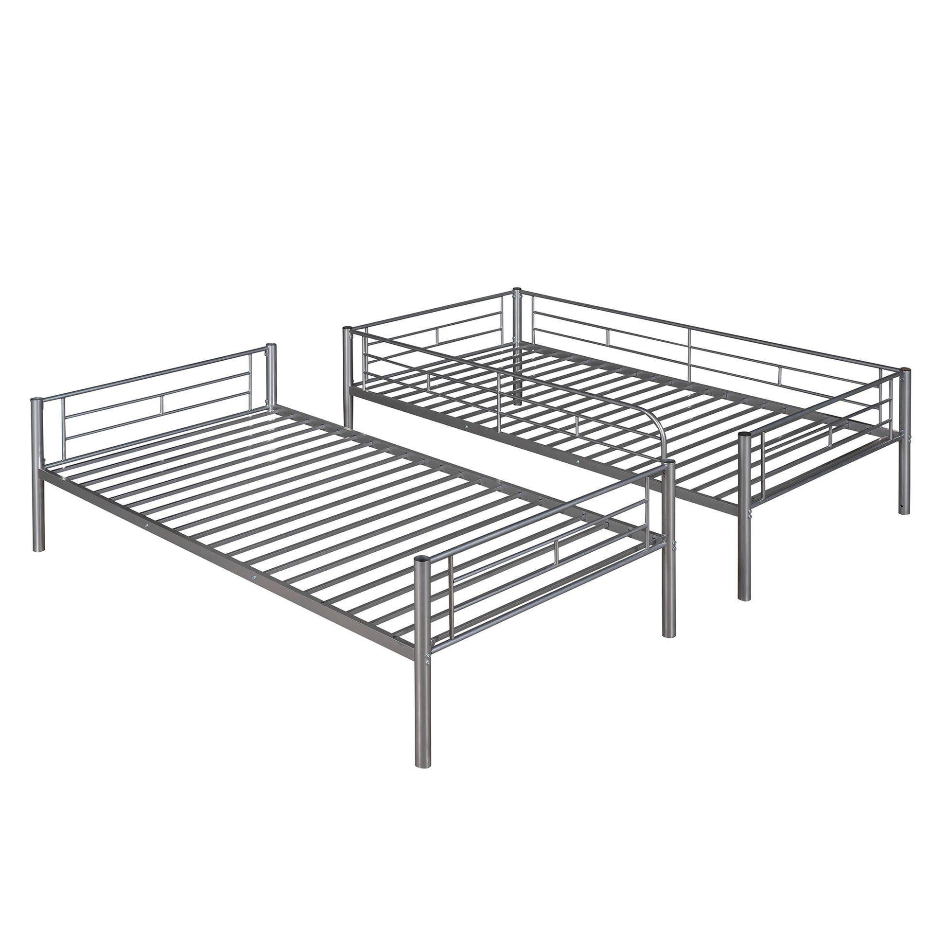 Twin Over Twin Metal Bunk Bed Silver Old Sku: Mf189201Naa Silver Metal Metal