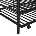 Twin Over Twin Metal Bunk Bed With Trundle,Can Be Divided Into Two Beds,No Box Spring Needed ,Black Old Sku: Mf194806Aab Black Metal