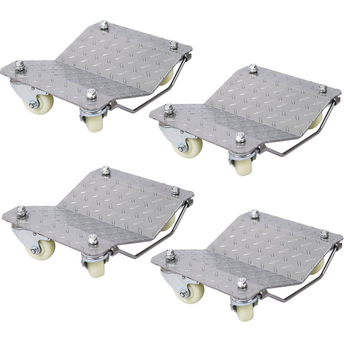 Car Dolly, Heavy Duty Wheel Dolly,4 Tire Wheel Dolly Car Stakes 6000Lbs Capacity Gray Metal