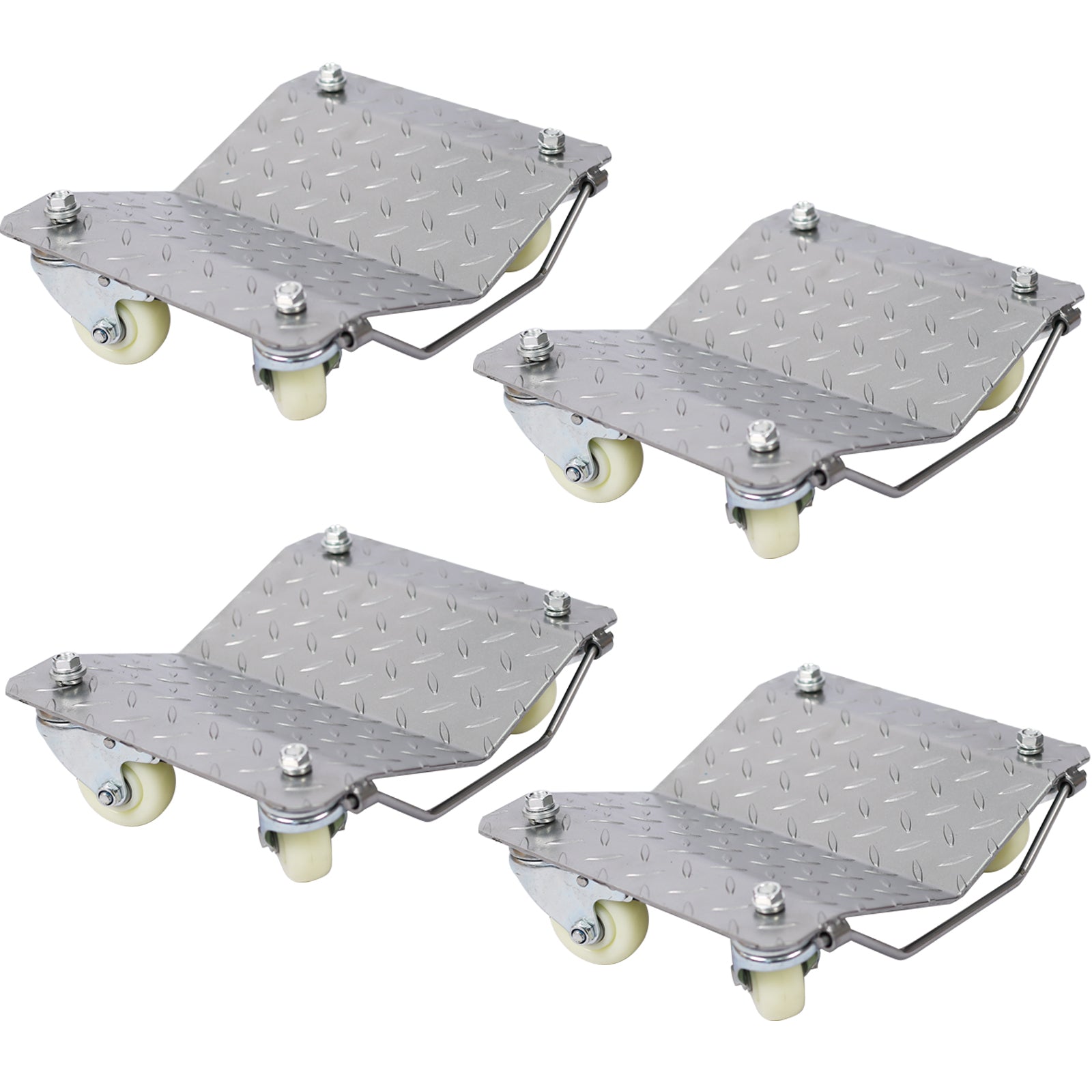 Car Dolly, Heavy Duty Wheel Dolly,4 Tire Wheel Dolly Car Stakes 6000Lbs Capacity Gray Metal
