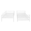 Twin Over Twin Metal Bunk Bed With Trundle,Can Be Divided Into Two Beds,No Box Spring Needed ,White Old Sku: Mf194806Aak White Metal