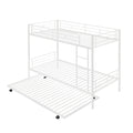 Twin Over Twin Metal Bunk Bed With Trundle,Can Be Divided Into Two Beds,No Box Spring Needed ,White Old Sku: Mf194806Aak White Metal