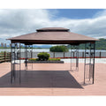 13X10 Outdoor Patio Gazebo Canopy Tent With Ventilated Double Roof And Mosquito Net Detachable Mesh Screen On All Sides ,Suitable For Lawn, Garden, Backyard And Deck,Brown Top Brown Metal