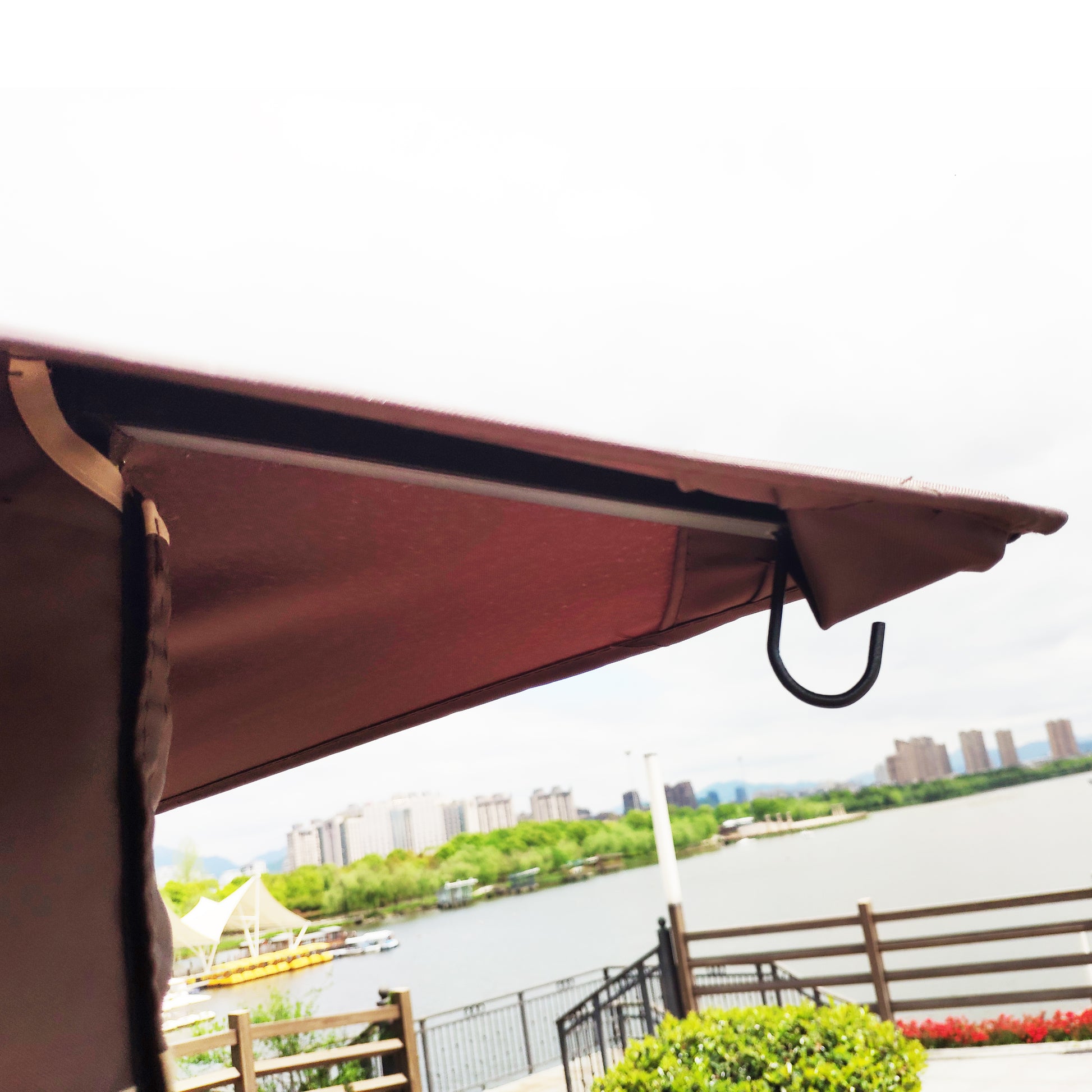 13X10 Outdoor Patio Gazebo Canopy Tent With Ventilated Double Roof And Mosquito Net Detachable Mesh Screen On All Sides ,Suitable For Lawn, Garden, Backyard And Deck,Brown Top Brown Metal