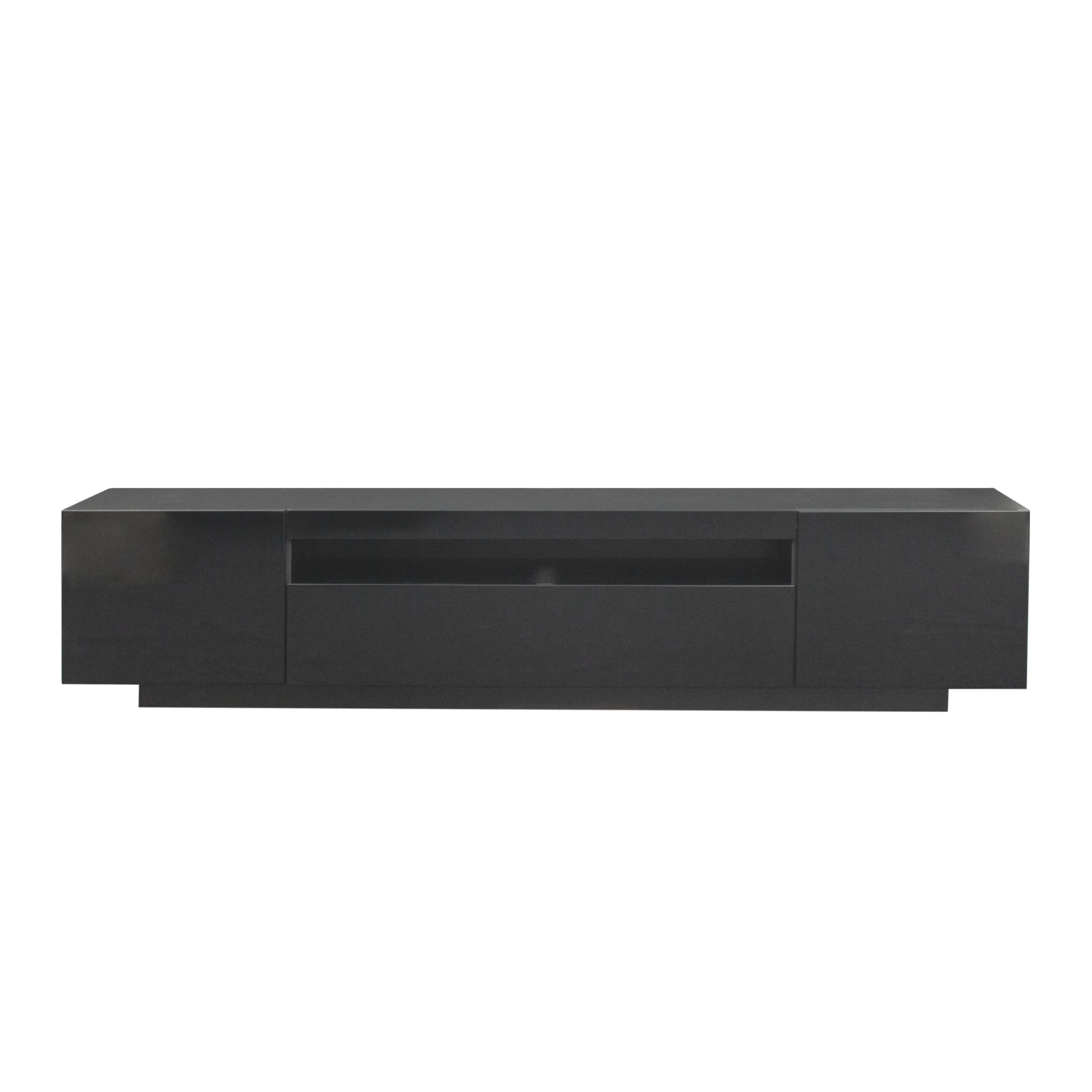 Tv Cabinet Wholesale, Black Tv Stand With Lights, Modern Led Tv Cabinet With Storage Drawers, Living Room Entertainment Center Media Black Particle Board