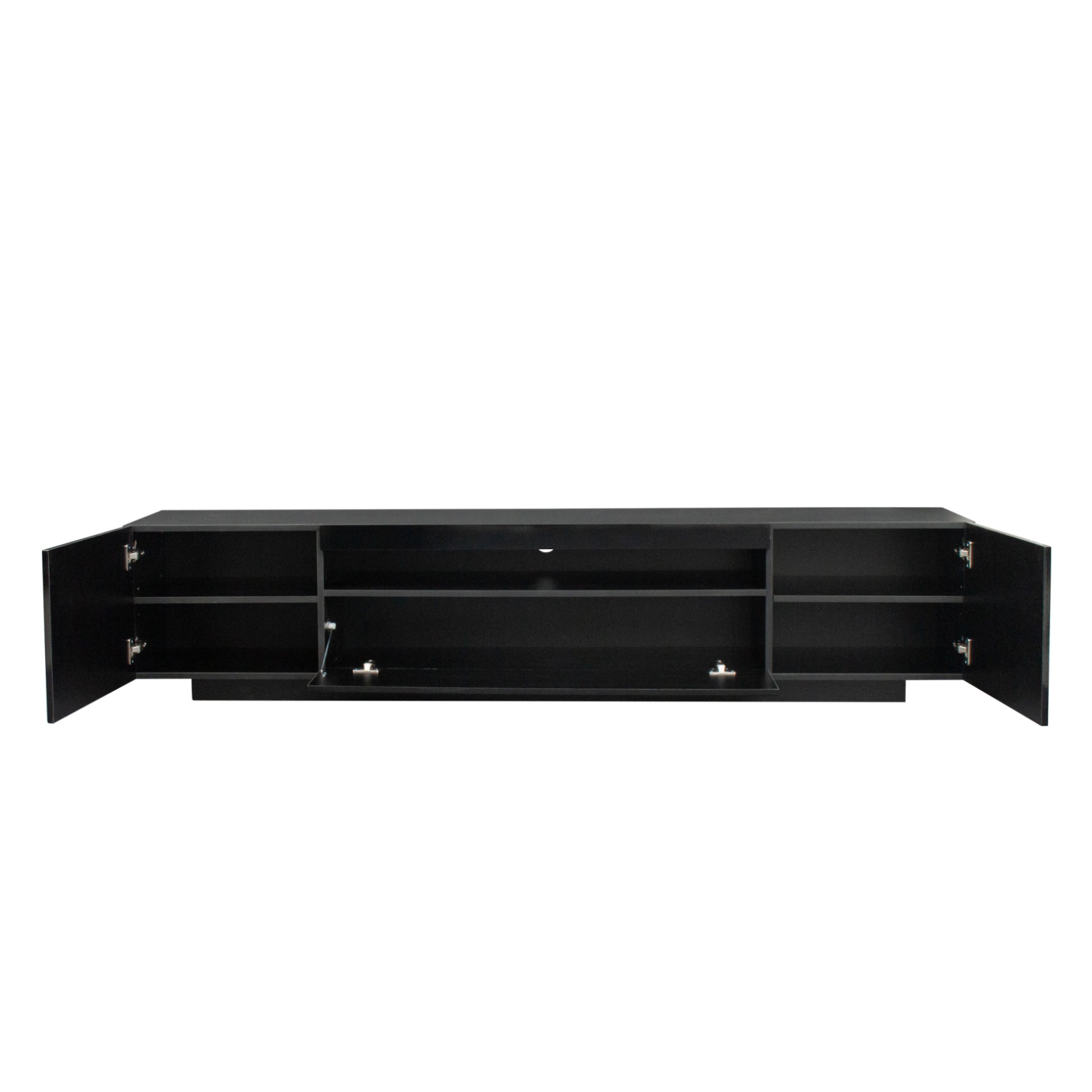 Tv Cabinet Wholesale, Black Tv Stand With Lights, Modern Led Tv Cabinet With Storage Drawers, Living Room Entertainment Center Media Black Particle Board