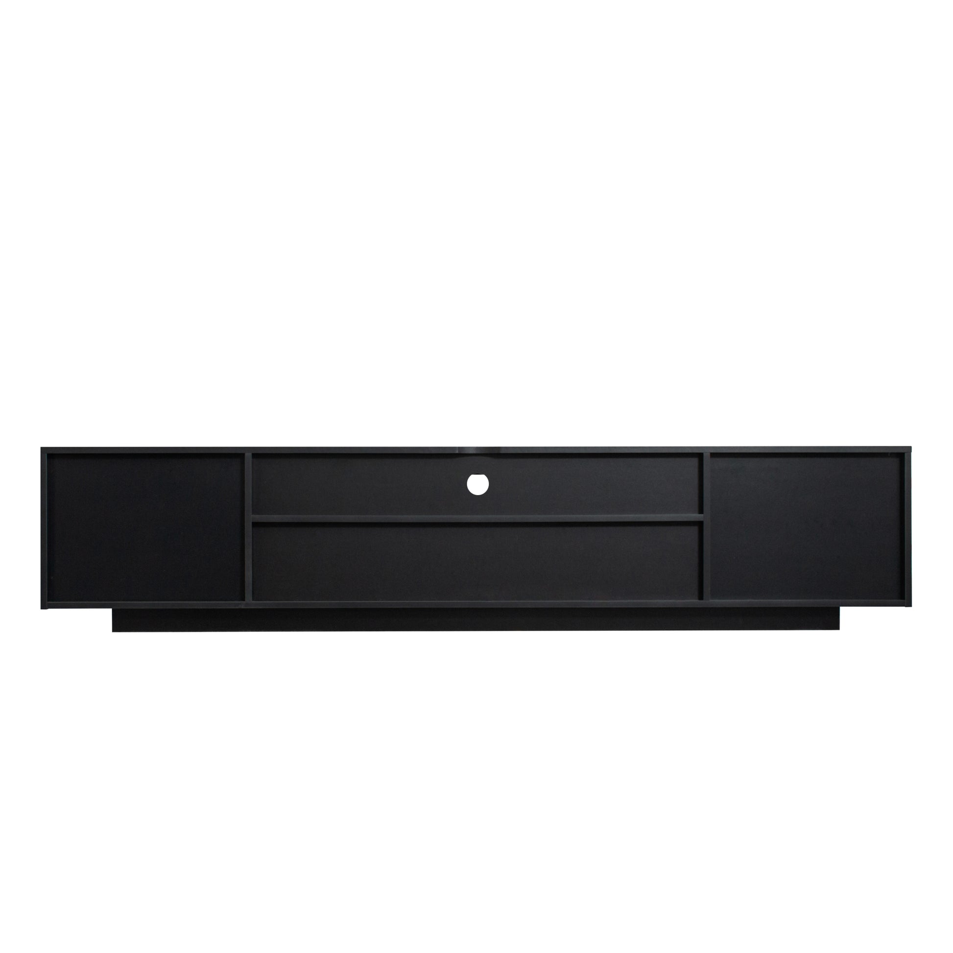 Tv Cabinet Wholesale, Black Tv Stand With Lights, Modern Led Tv Cabinet With Storage Drawers, Living Room Entertainment Center Media Black Particle Board