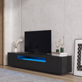 Tv Cabinet Wholesale, Black Tv Stand With Lights, Modern Led Tv Cabinet With Storage Drawers, Living Room Entertainment Center Media Black Particle Board