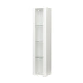 Side Cabinet With Aluminum Strip Lamp White Particle Board