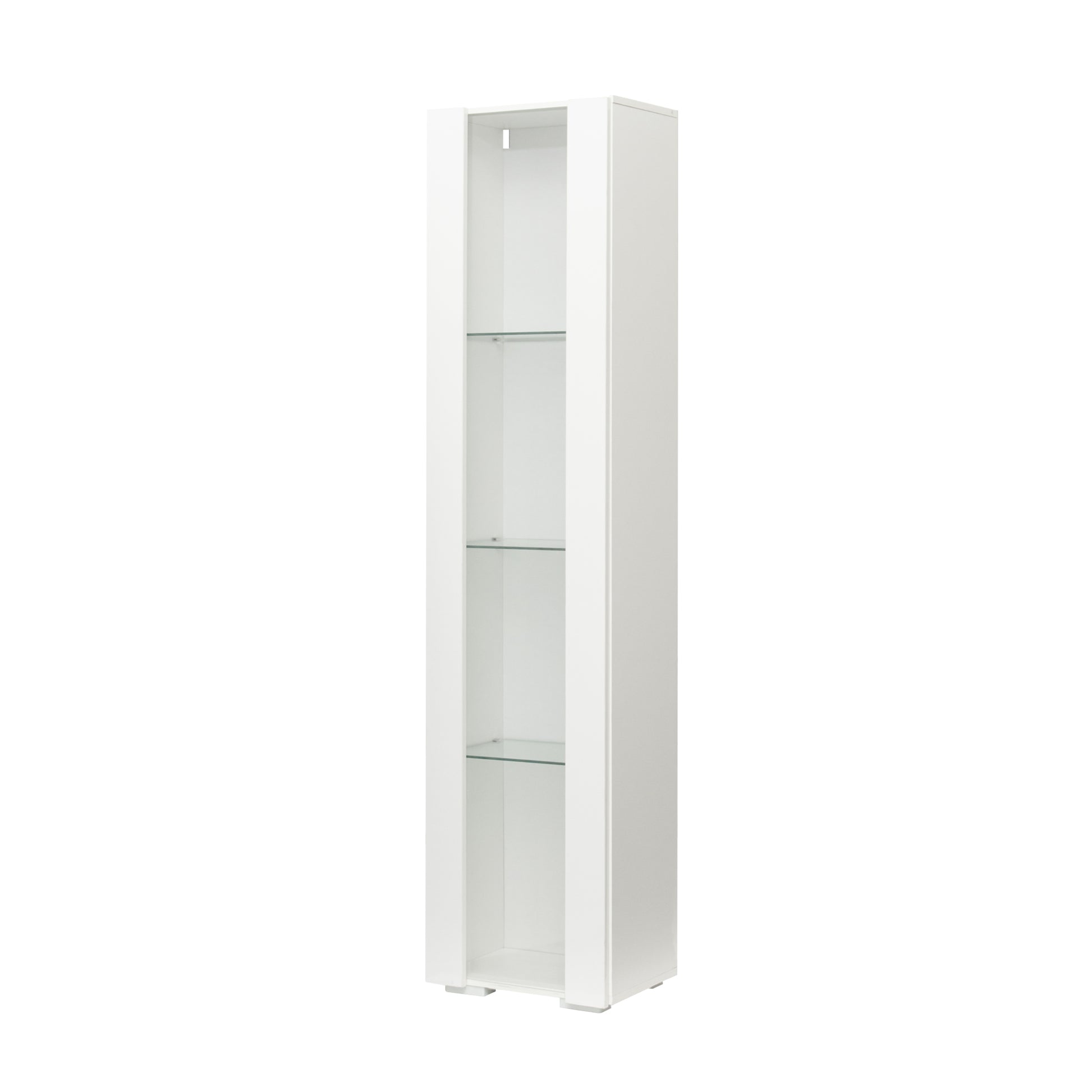 Side Cabinet With Aluminum Strip Lamp White Particle Board