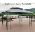 13X10 Ft Patio Double Roof Gazebo Replacement Canopy Top Fabric, Gray Gray Polyester