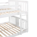 Full Over Full Bunk Bed With Ladder With Slide, White Old Sku :Lp000208Aak White Solid Wood