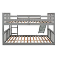 Full Over Full Bunk Bed With Ladder With Slide, Gray Old Sku :Lp000208Aae Gray Solid Wood