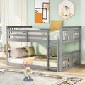 Full Over Full Bunk Bed With Ladder, Gray Old Sku :Lp000207Aae Full Gray Solid Wood