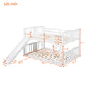 Full Over Full Bunk Bed With Ladder With Slide, White Old Sku :Lp000208Aak White Solid Wood