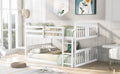 Full Over Full Bunk Bed With Ladder, White Old Sku :Lp000207Aak Full White Solid Wood