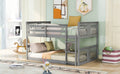 Full Over Full Bunk Bed With Ladder, Gray Old Sku :Lp000207Aae Full Gray Solid Wood