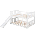 Full Over Full Bunk Bed With Ladder With Slide, White Old Sku :Lp000208Aak White Solid Wood