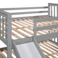 Full Over Full Bunk Bed With Ladder With Slide, Gray Old Sku :Lp000208Aae Gray Solid Wood