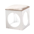 Multifunction Stackable Play Stool,Wood Stool,Pet Play Stool,Hollow Ottoman,White Finish White Mdf