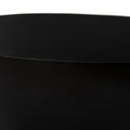 Contemporary Solid Wood Round Coffee Table, Round Drum Solid Wood Coffee Table Black Solid Wood