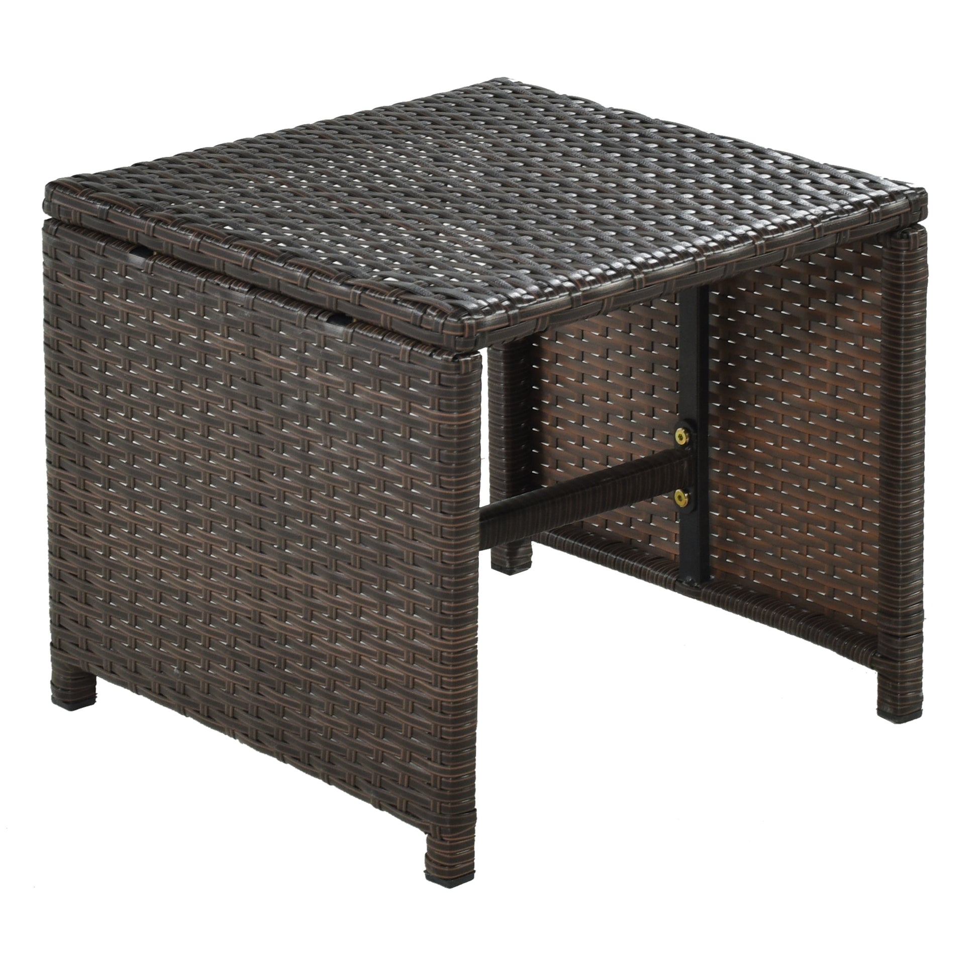 11 Piece Patio All Weather Pe Wicker Dining Table Set With Wood Tabletop For 10, Brown Rattan Beige Cushion Yes Complete Patio Set Brown Water Resistant Frame Water Resistant Cushion Garden & Outdoor Casual Complete Patio Sets Foam Rattan