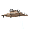 8X5Ft Grill Gazebo Replacement Canopy,Double Tiered Bbq Tent Roof Top Cover,Beige Beige Fabric