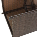 11 Piece Patio All Weather Pe Wicker Dining Table Set With Wood Tabletop For 10, Brown Rattan Beige Cushion Yes Complete Patio Set Brown Water Resistant Frame Water Resistant Cushion Garden & Outdoor Casual Complete Patio Sets Foam Rattan