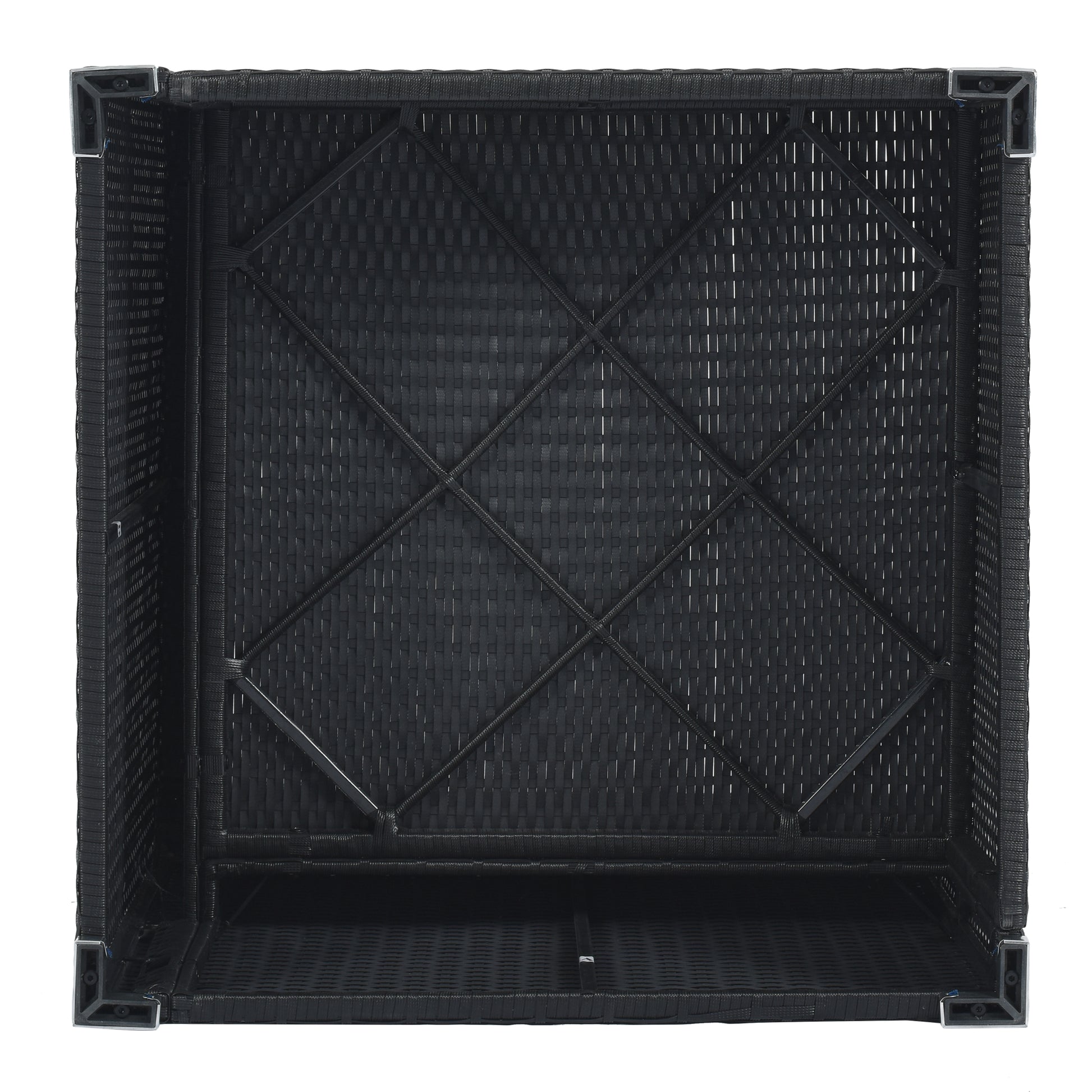 8 Pieces Outdoor Patio Furniture Sets, Garden Conversation Wicker Sofa Set, Single Sofa Combinable, Gray Cushions Black Wicker Yes Gray Wicker