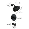 Single Handle 5 Functions Shower Head Set With Tub Spout Valve Included Matte Black Brass