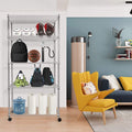 Simple Deluxe 5 Shelf Shelving With Wheels Steel Organizer 36