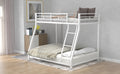 Metal Floor Bunk Bed, Twin Over Full,White Old Sku:Mf193244Aak White Metal