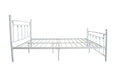 Queen Size Metal Bed Frame With Headboard And Footboard White White Metal